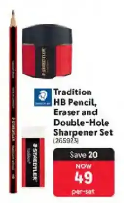 Makro Staedtler Tradition HB Pencil, Eraser and Double-Hole Sharpener Set offer