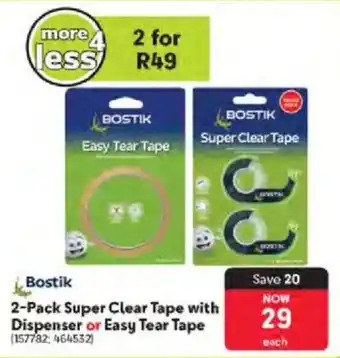 Makro Bostik Super Clear Tape with Dispenser or Easy Tear Tape offer