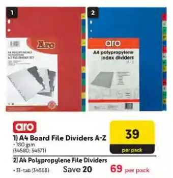Makro Aro A4 Board File Dividers A-Z offer