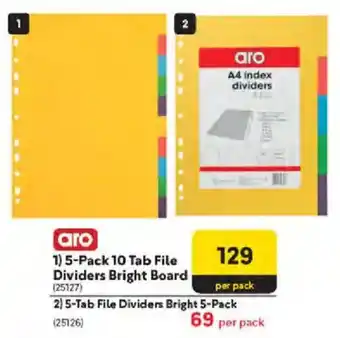 Makro Aro 10 Tab File Dividers Bright Board offer