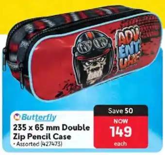 Makro Butterfly Double Zip Pencil Case offer