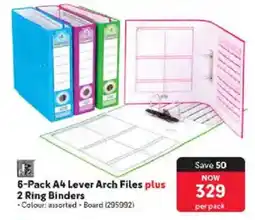 Makro A4 Lever Arch Files plus 2 Ring Binders offer