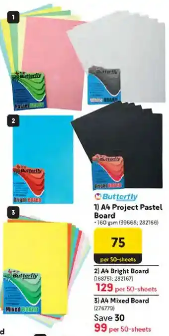 Makro Butterfly A4 Project Pastel Board offer
