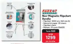 Makro Parrot Non-Magnetic Flipchart Bundle offer
