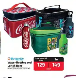 Makro Butterfly Water Bottles and Lunch Bags offer