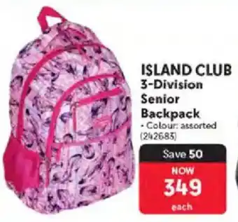 Makro Island Club 3-Division Senior Backpack offer