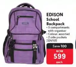 Makro EDISON School Backpack offer