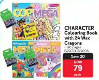 Makro Character Colouring Book with 24 Wax Crayons offer