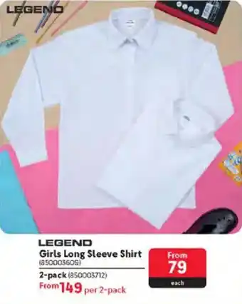 Makro Legend Girls Long Sleeve Shirt offer