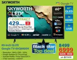 Incredible Connection SKYWORTH 60-inch QLED Google TV-60Q6600H offer