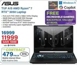 Incredible Connection ASUS TUF A15 AMD Ryzen 7 RTX 3050 Laptop offer
