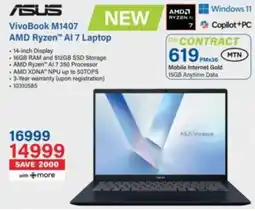 Incredible Connection ASUS VivoBook M1407 AMD Ryzen AI 7 Laptop offer