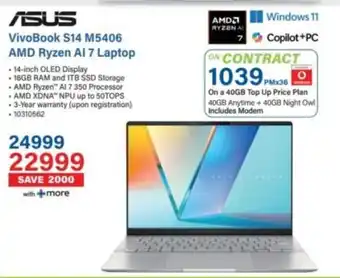Incredible Connection ASUS VivoBook S14 M5406 AMD Ryzen AI 7 Laptop offer