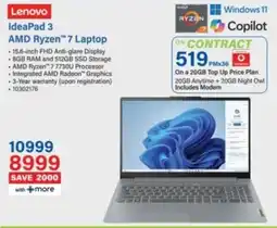 Incredible Connection Lenovo IdeaPad 3 AMD Ryzen 7 Laptop offer