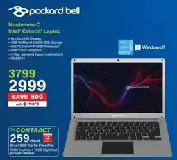 Incredible Connection Packard Bell Montenero-C Intel Celeron Laptop offer