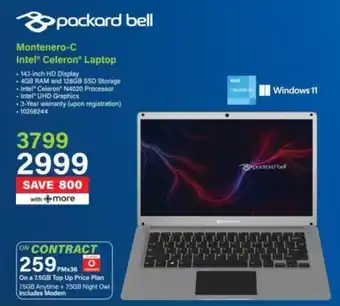 Incredible Connection Packard Bell Montenero-C Intel Celeron Laptop offer