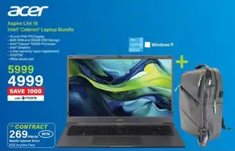 Incredible Connection Acer Aspire Lite 15 Intel Celeron Laptop Bundle offer