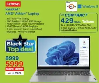Incredible Connection Lenovo IdeaPad 1 AMD Athlon Laptop offer