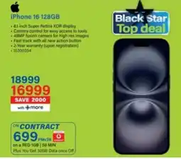 Incredible Connection iPhone 16 128GB offer
