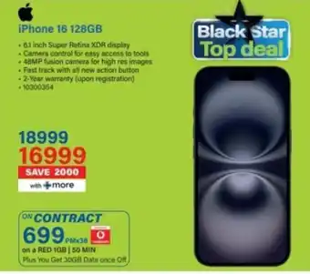 Incredible Connection iPhone 16 128GB offer