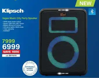 Incredible Connection Klipsch Vegas Music City Party Speaker offer