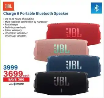 Incredible Connection JBL Charge 6 Portable Bluetooth Speaker offer