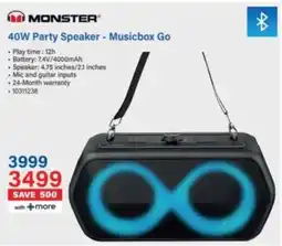 Incredible Connection Monster 40W Party Speaker Musicbox Go offer