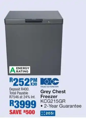 OK Furniture Grey Chest Freezer offer