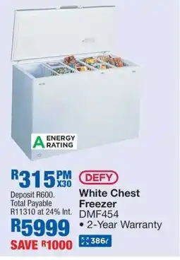 OK Furniture Defy White Chest Freezer DMF454 offer