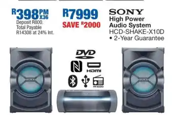 Sony High Power Audio System HCD SHAKE-X10D