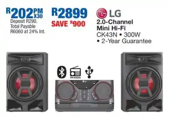 OK Furniture LG 2.0-Channel Mini Hi-Fi CK43N offer