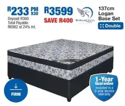 OK Furniture 137cm Logan Base Set offer