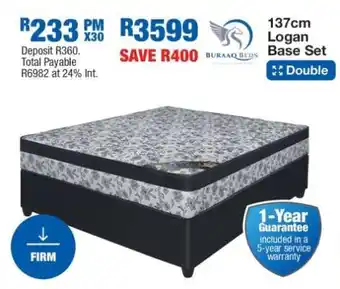 OK Furniture 137cm Logan Base Set offer