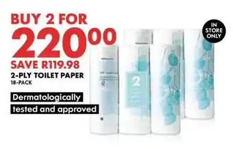 Woolworths 2-Ply Toilet Paper 18-Pack offer