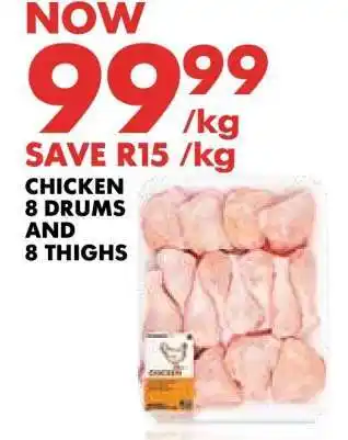 Woolworths Chicken 8 Drums and 8 Thighs offer