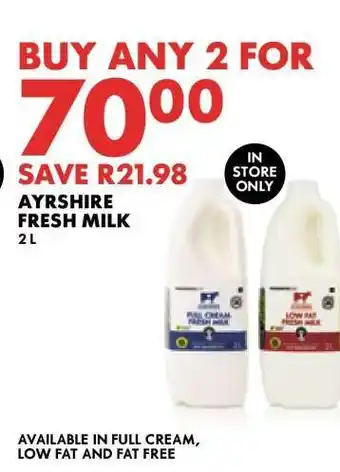 Woolworths Ayrshire Fresh Milk offer