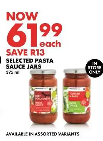 Woolworths Selected Pasta Sauce Jars offer
