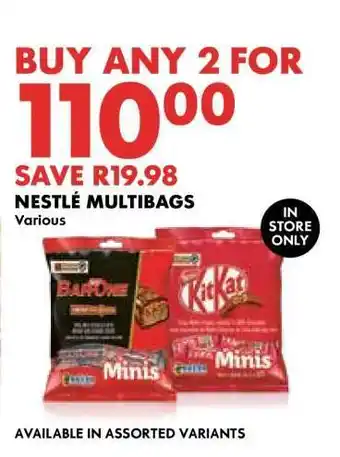 Woolworths Nestlé Multibags offer
