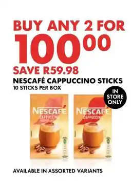 Woolworths Nescafé Cappuccino Sticks offer