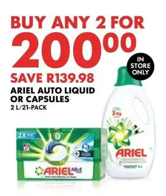 Woolworths ARIEL AUTO LIQUID OR CAPSULES offer