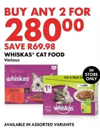 Woolworths WHISKAS CAT FOOD offer
