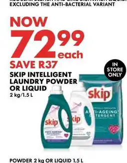 Woolworths Skip Intelligent Laundry Powder or Liquid offer