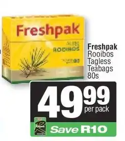 Spar Freshpak Rooibos Tagless Teabags 80s offer