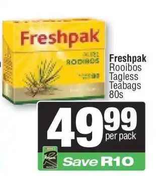 Spar Freshpak Rooibos Tagless Teabags 80s offer