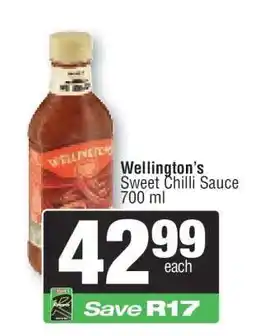 Spar Wellington's Sweet Chilli Sauce offer