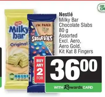 Spar Nestlé Milky Bar Chocolate Slabs offer