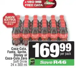 Spar Coca-Cola, Fanta, Sprite, Stoney or Coca-Cola Zero Soft Drink offer