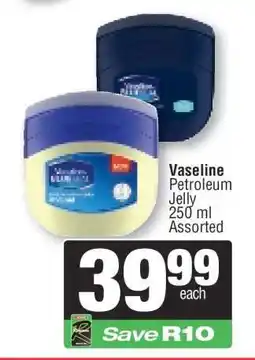 Spar Vaseline Petroleum Jelly 250 ml Assorted offer