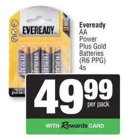 Spar Eveready AA Power Plus Gold Batteries (R6 PPG) 4s offer