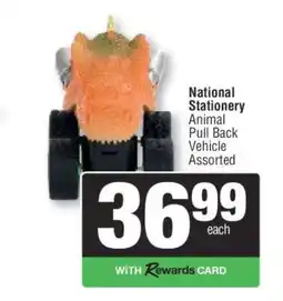 Spar National Stationery Animal Pull Back Vehicle Assorted offer